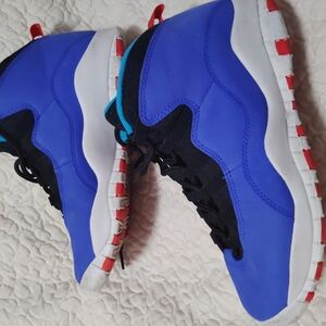 Jordan Blue and Black Athletic Shoes with Modern Design